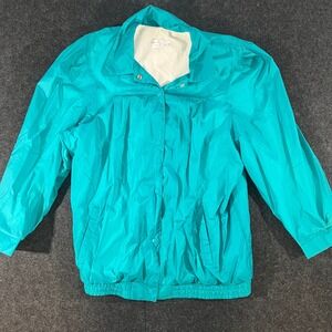 Current Seen Windbreaker Jacket Womens 22W Teal Vintage 90s Lightweight Full Zip
